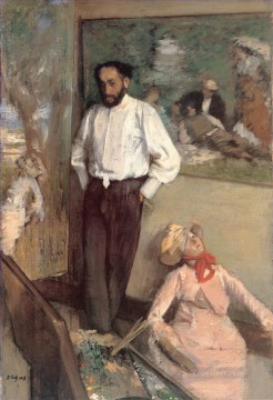 Edgar Degas Painting - Retrato del pintor Henri Michel Levy Edgar Degas